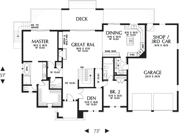 Dream House Plan - Prairie Floor Plan - Main Floor Plan #48-657