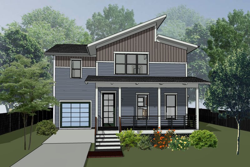 Modern Style House Plan - 3 Beds 2.5 Baths 1744 Sq/Ft Plan #79-367