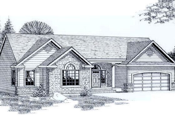Exterior - Front Elevation for Traditional House Plan #53-108 - 3 bed, 2 bath