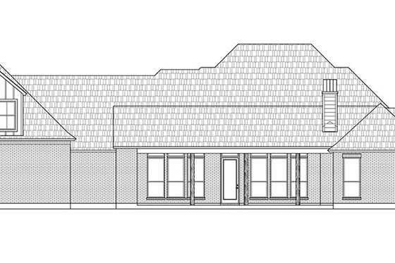 Exterior - Rear Elevation for Southern House Plan #1074-61 - 4 bed, 3.5 bath