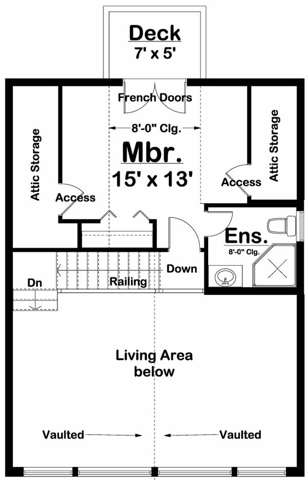 Architectural House Design - Cabin Floor Plan - Upper Floor Plan #126-181