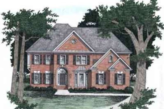 Exterior - Front Elevation for Southern House Plan #129-162 - 5 bed, 4 bath