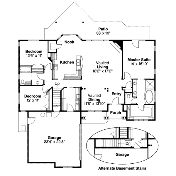 Craftsman Floor Plan - Main Floor Plan #124-504