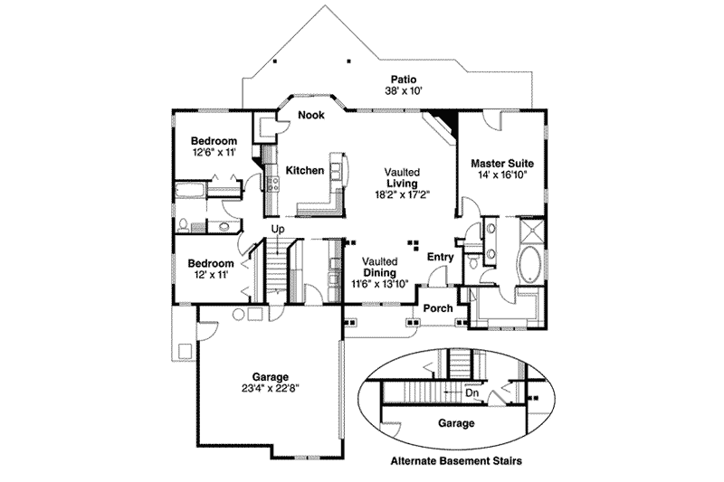 House Plan Design - Floor Plan - Main Floor for Craftsman House Plan #124-504 - 3 bed, 2 bath