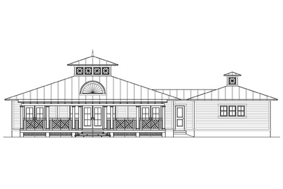 Exterior - Rear Elevation for Beach House Plan #426-14 - 3 bed, 3.5 bath