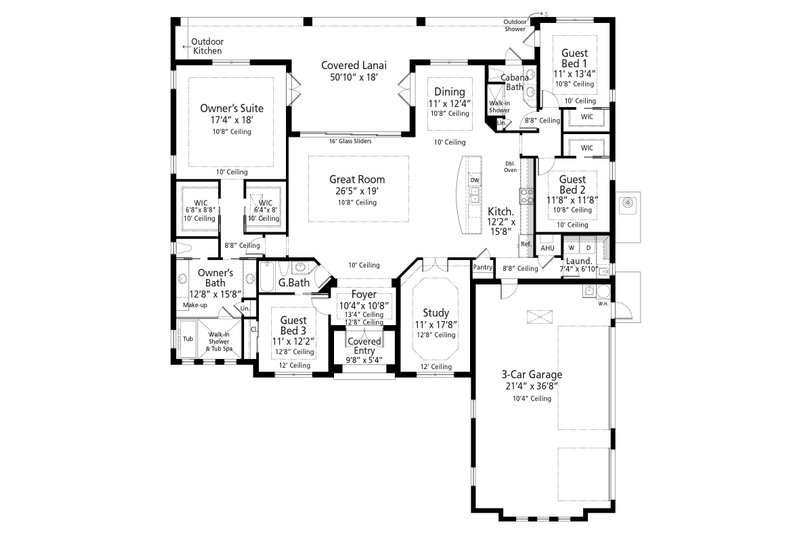 Home Plan - Floor Plan - Main Floor for Ranch House Plan #938-120 - 4 bed, 3 bath