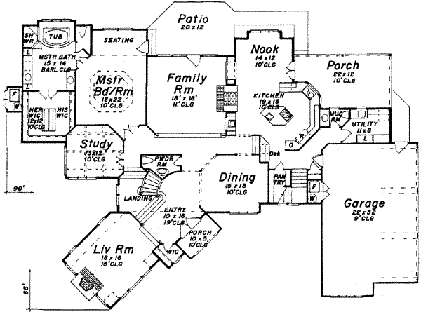 House Plan Design - European Floor Plan - Main Floor Plan #52-170