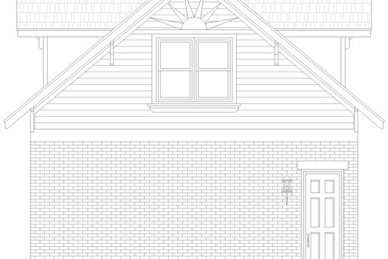 Exterior - Rear Elevation for Craftsman House Plan #932-1139, 1.5 bath