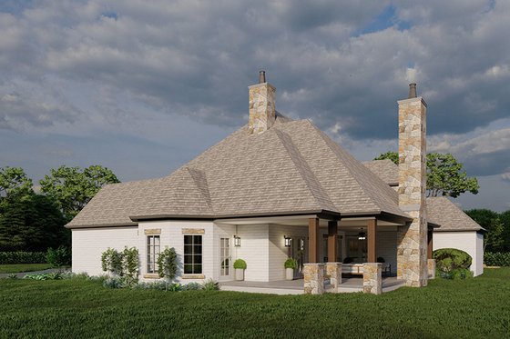 Exterior - Rear Elevation for European House Plan #923-293 - 5 bed, 4 bath