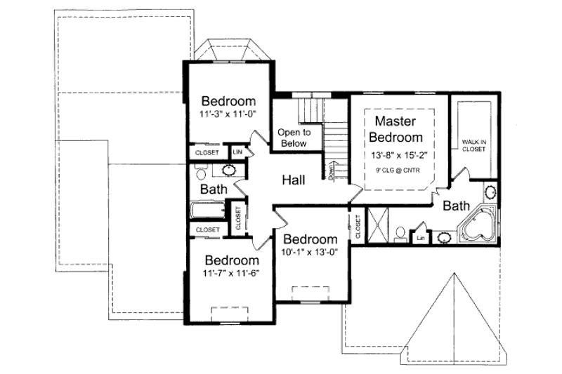 Home Plan - Floor Plan - Upper Floor for Traditional House Plan #46-414 - 4 bed, 2.5 bath