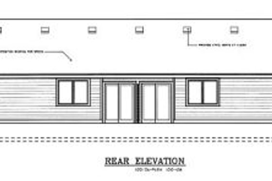 Exterior - Rear Elevation for Traditional House Plan #100-108 - 2 bed, 1 bath