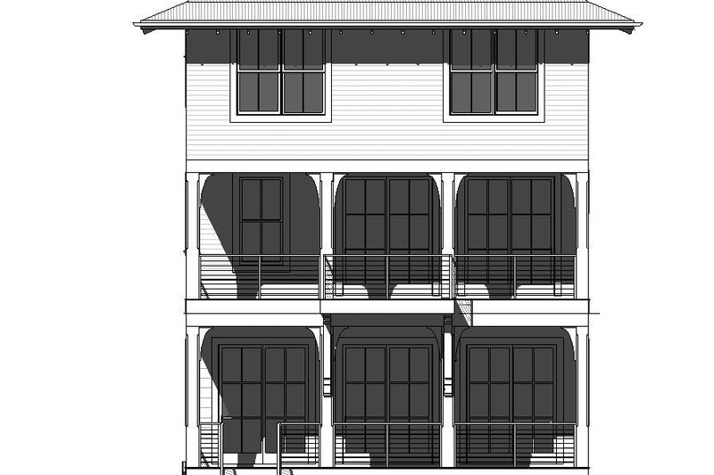 Architectural House Design - Exterior - Front Elevation 3 for Beach House Plan #901-155 - 5 bed, 5.5 bath