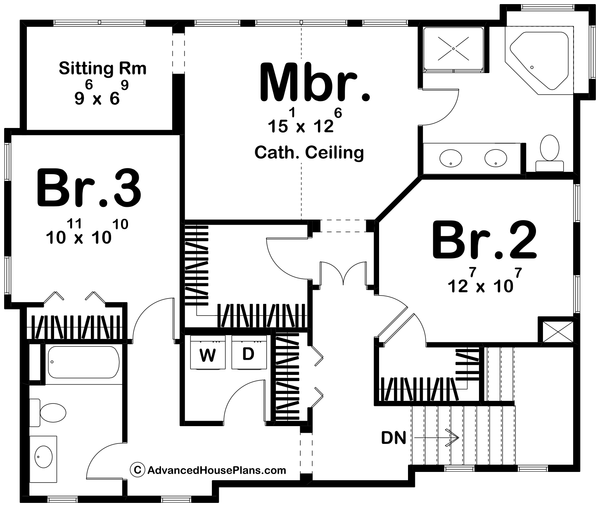 Home Plan - European Floor Plan - Upper Floor Plan #455-177