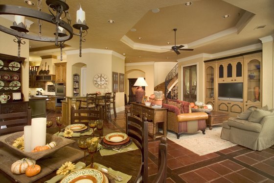 Interior - Family Room for Mediterranean House Plan #20-2166 - 5 bed, 6 bath