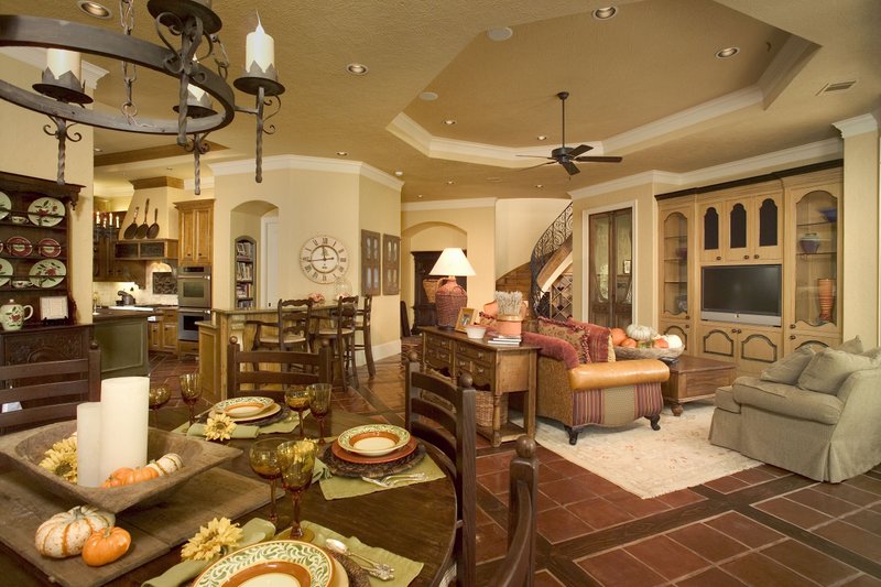 Architectural House Design - Interior - Family Room for Mediterranean House Plan #20-2166 - 5 bed, 6 bath