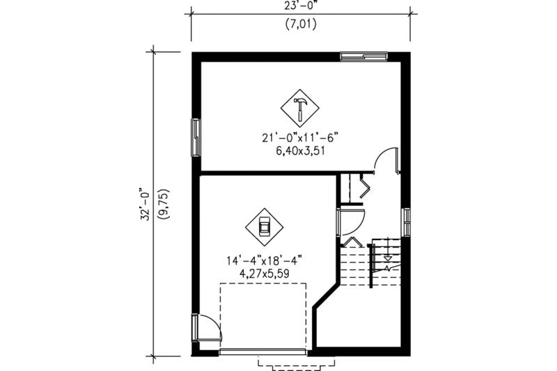 Architectural House Design - Floor Plan - Lower Floor for Victorian House Plan #25-2030 - 3 bed, 1.5 bath