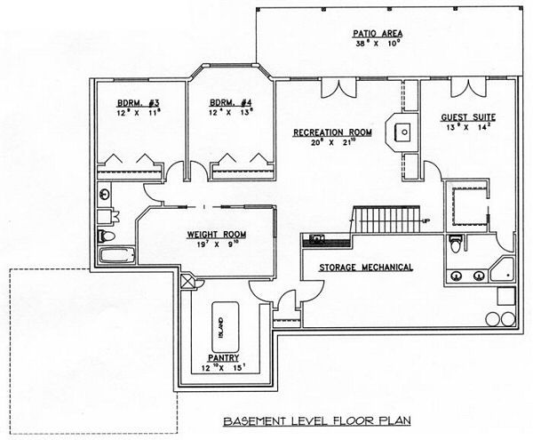 Dream House Plan - Modern Floor Plan - Lower Floor Plan #117-531