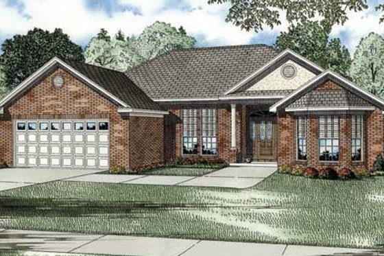 Exterior - Front Elevation 3 for Traditional House Plan #17-160 - 3 bed, 2 bath
