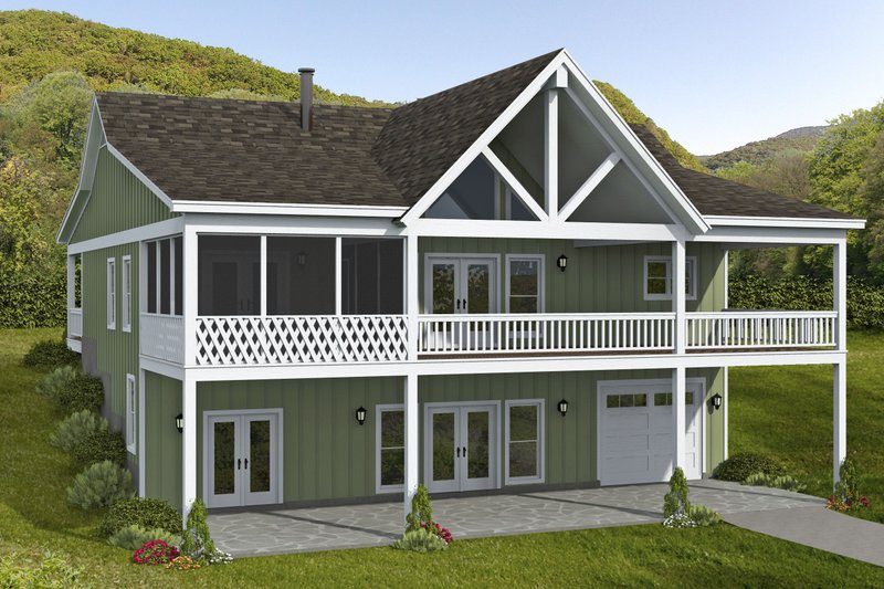 House Blueprint - Farmhouse Exterior - Front Elevation Plan #932-985