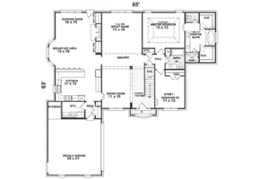 Floor Plan - Main Floor for European House Plan #81-336 - 4 bed, 3 bath