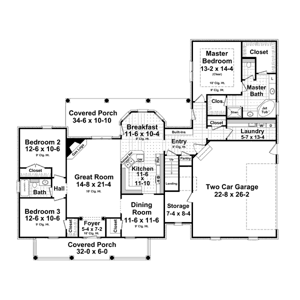 Home Plan - European Floor Plan - Main Floor Plan #21-310