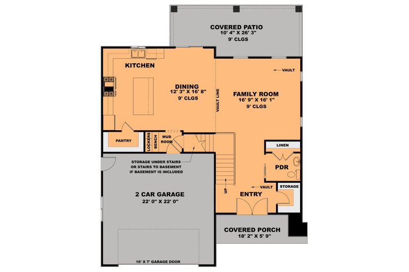 Architectural House Design - Floor Plan - Main Floor for Modern House Plan #1111-41 - 3 bed, 2.5 bath