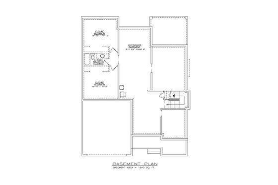 Floor Plan - Lower Floor for Farmhouse House Plan #1100-25 - 3 bed, 2.5 bath