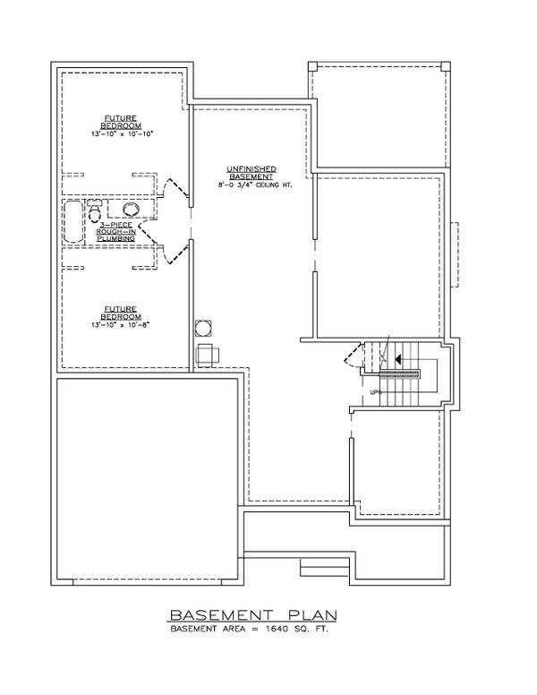 Farmhouse Floor Plan - Lower Floor Plan #1100-25