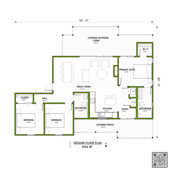 Adobe / Southwestern Floor Plan - Main Floor Plan #1106-15