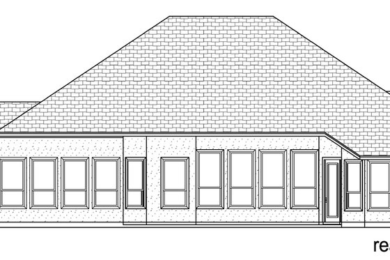 Exterior - Rear Elevation for Mediterranean House Plan #84-598 - 4 bed, 3 bath
