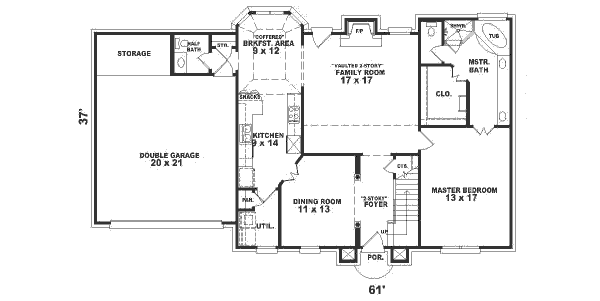 Southern Floor Plan - Main Floor Plan #81-210