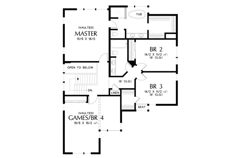 Architectural House Design - Floor Plan - Upper Floor for Contemporary House Plan #48-676 - 4 bed, 2.5 bath