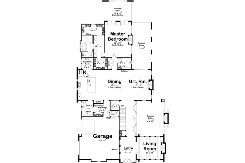 House Blueprint - Floor Plan - Main Floor for Beach House Plan #455-766 - 4 bed, 3.5 bath