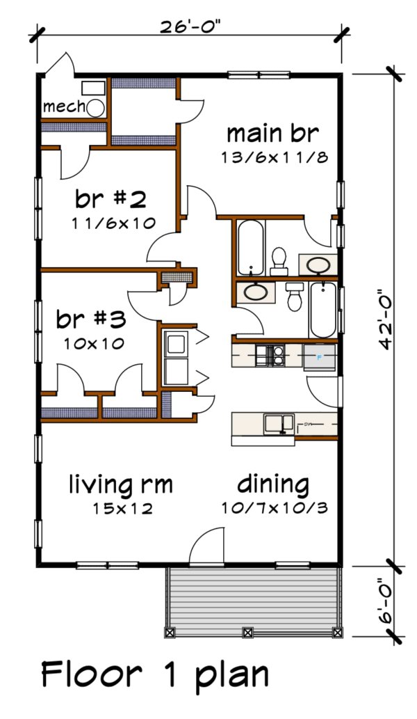 House Plan Design - Bungalow Floor Plan - Main Floor Plan #79-116