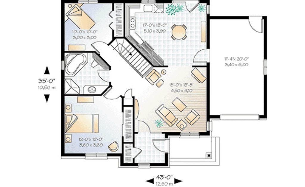 Cottage Style House Plan 2 Beds 1 Baths 1010 Sq Ft Plan 23 1026 Houseplans Com