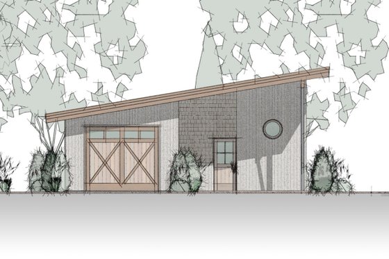 Exterior - Front Elevation for Bungalow House Plan #910-4 - 1 bed, 1 bath