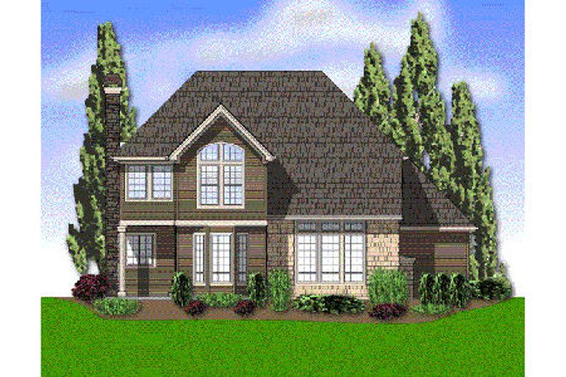 Dream House Plan - Exterior - Rear Elevation for European House Plan #48-442 - 4 bed, 2.5 bath
