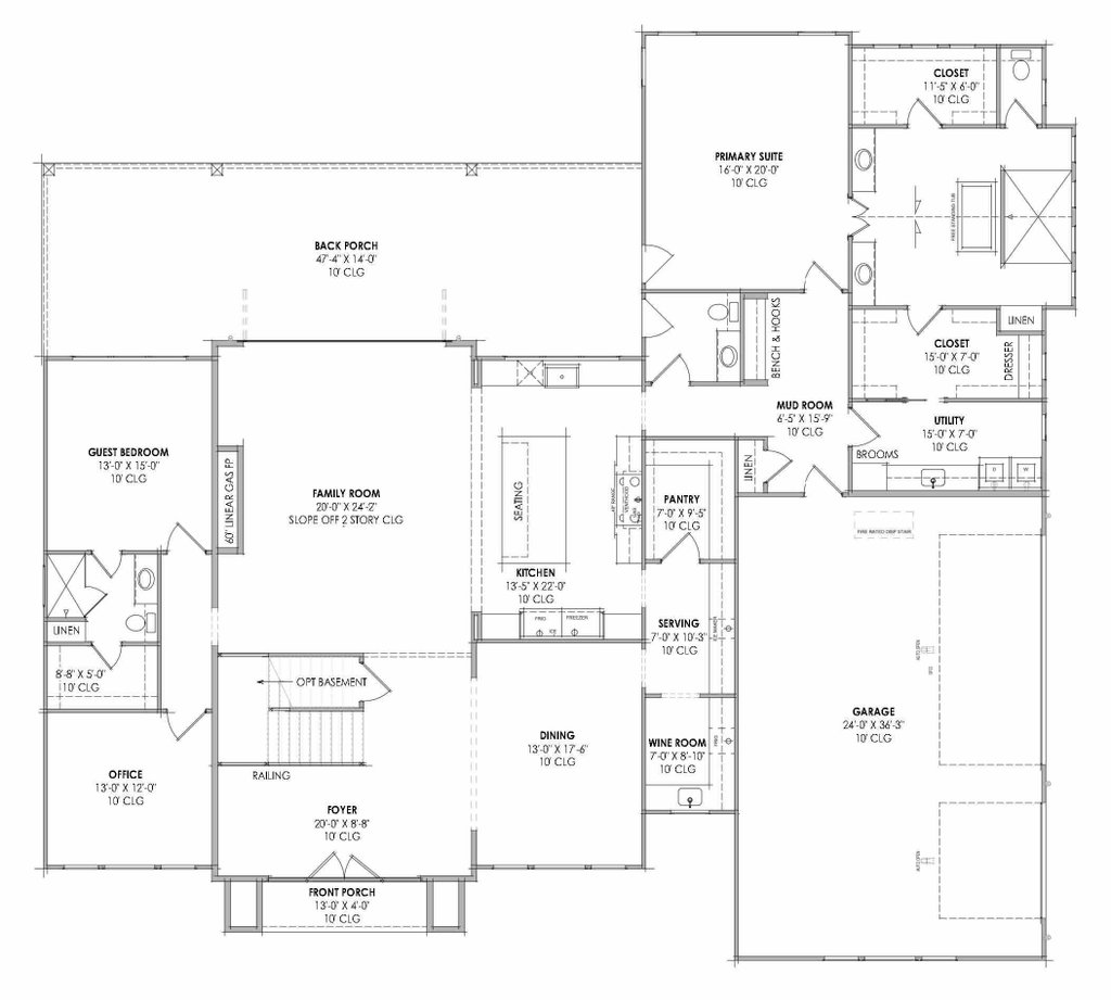 Floor Plan - Main Floor for Modern House Plan #1096-195 - 5 bed, 5.5 bath