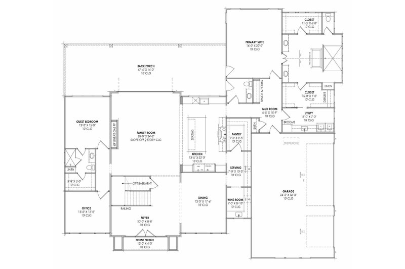 Dream House Plan - Floor Plan - Main Floor for Modern House Plan #1096-195 - 5 bed, 5.5 bath