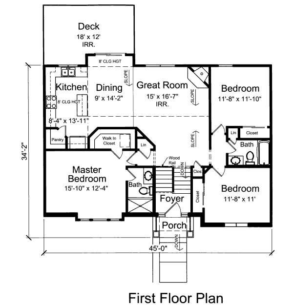 Architectural House Design - Craftsman Floor Plan - Main Floor Plan #46-501