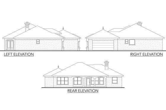 Exterior - Other Elevation 1 for Mediterranean House Plan #80-113 - 3 bed, 2 bath