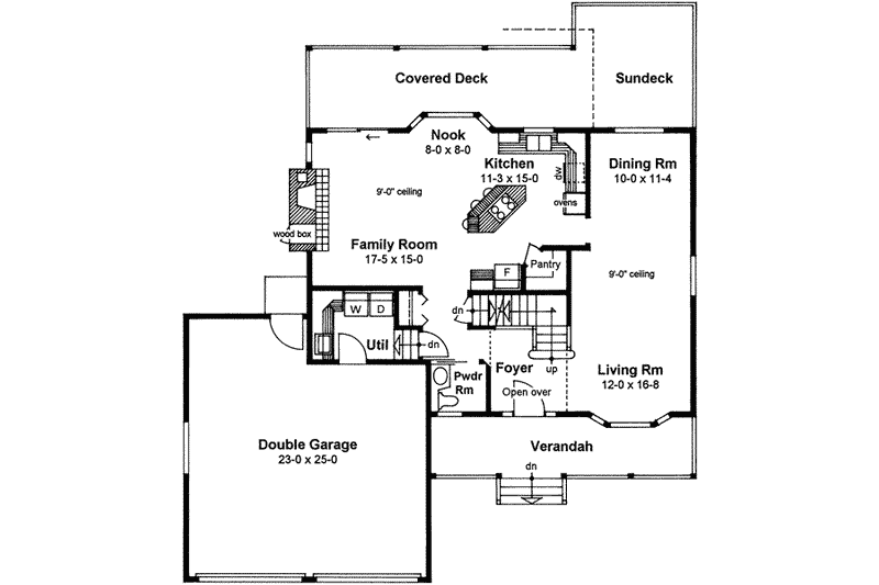 Home Plan - Floor Plan - Main Floor for Country House Plan #126-126 - 3 bed, 2.5 bath