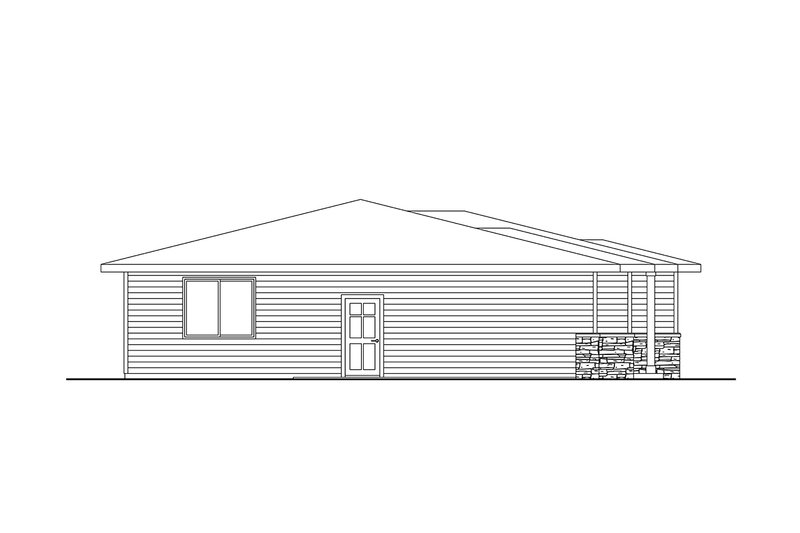 House Blueprint - Exterior - Other Elevation for Prairie House Plan #124-1400 - 4 bed, 2.5 bath