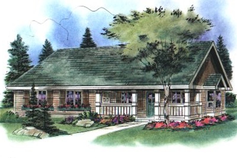 Country Style House Plan - 1 Beds 1 Baths 572 Sq/Ft Plan #18-1041