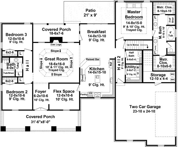 Architectural House Design - Traditional Floor Plan - Main Floor Plan #21-347