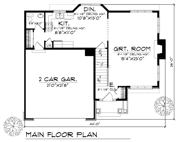 Home Plan - Traditional Floor Plan - Main Floor Plan #70-147