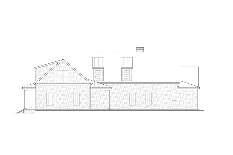 Architectural House Design - Exterior - Rear Elevation 2 for Ranch House Plan #54-400 - 3 bed, 3.5 bath