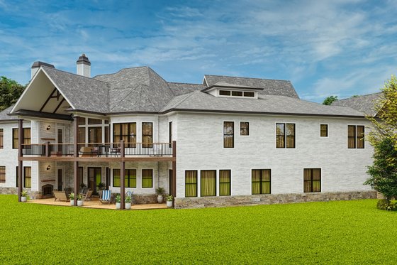Exterior - Rear Elevation for Craftsman House Plan #54-729 - 4 bed, 4 bath