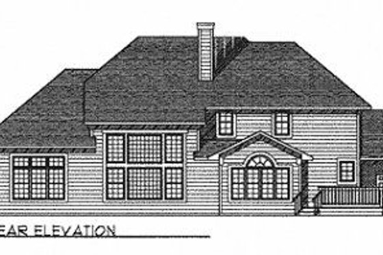 Exterior - Rear Elevation for Traditional House Plan #70-527 - 4 bed, 3.5 bath
