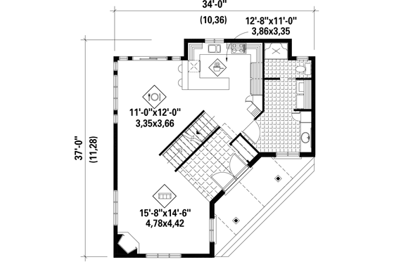 Floor Plan - Main Floor for Country House Plan #25-4743 - 3 bed, 3 bath